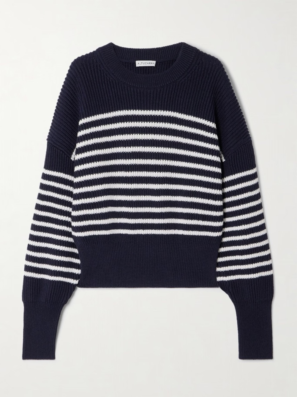 ALTUZARRA Tanessa Striped Ribbed Cotton Sweater